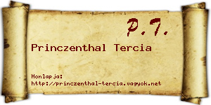 Princzenthal Tercia névjegykártya